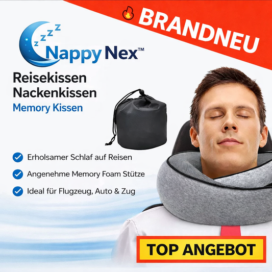 Nappy Nex™ Reisekissen Nackenkissen Memory Kissen Nackenhörnchen Kopfstütze