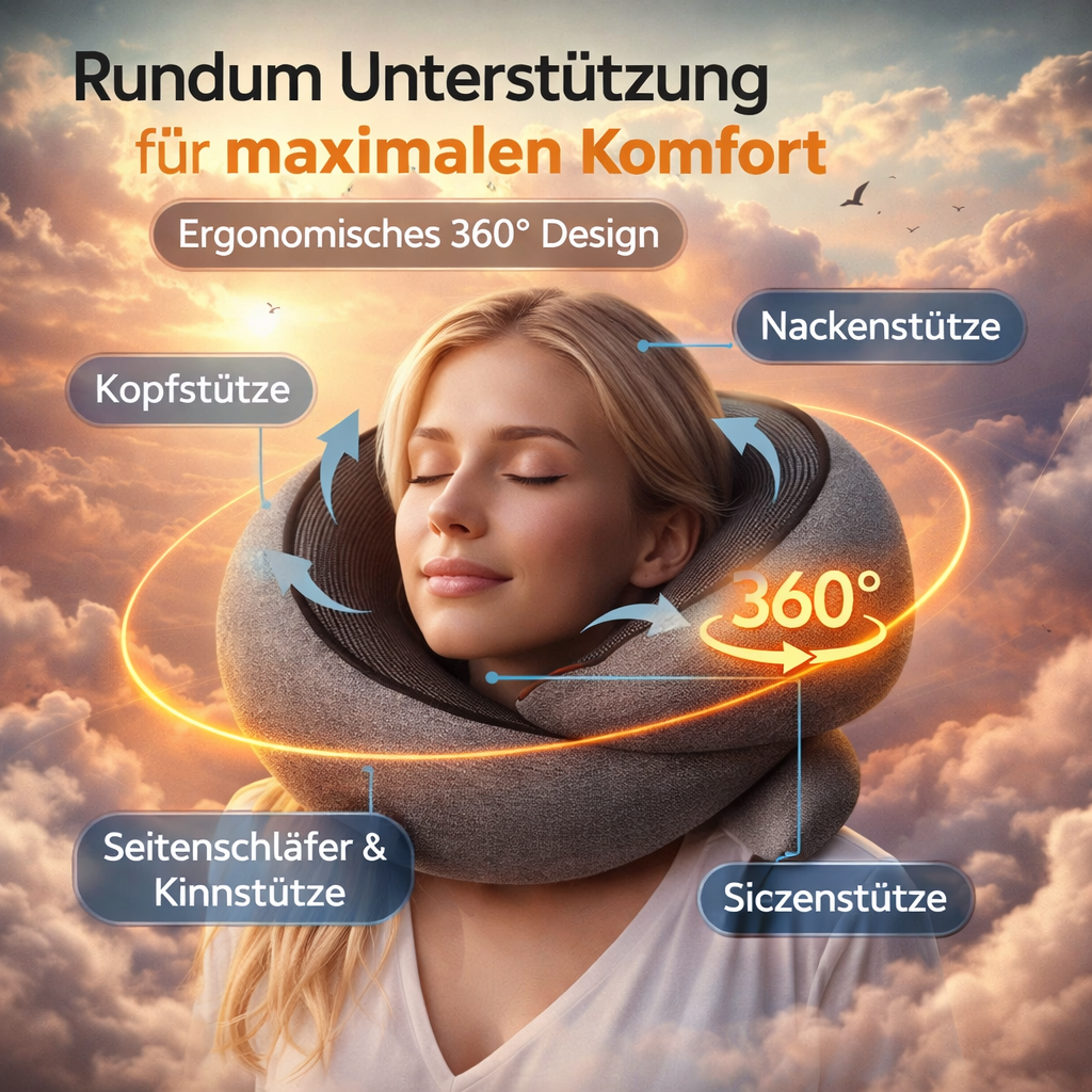Nappy Nex™ Reisekissen Nackenkissen Memory Kissen Nackenhörnchen Kopfstütze