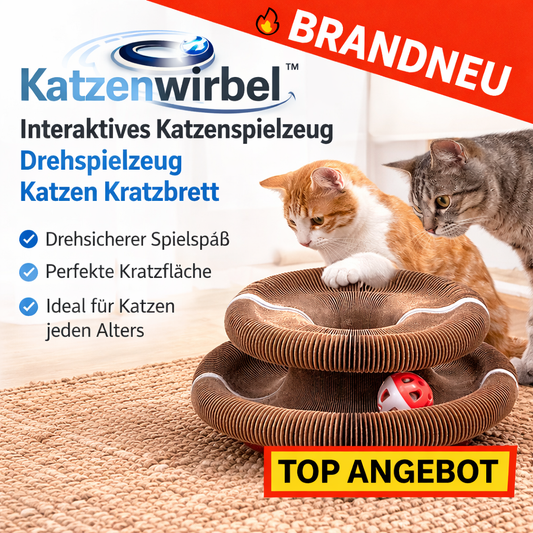 Katzenwirbel™ Interaktives Katzenspielzeug – Drehspielzeug & Katzen Kratzbrett