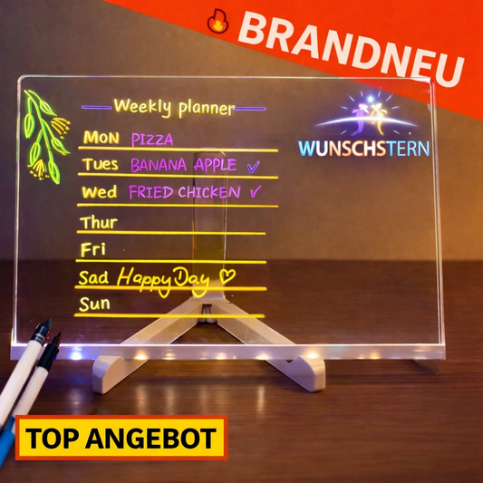 Wunschstern™ Leuchtendes LED Zeichenbrett Zeichentafel Notiztafel abwischbar