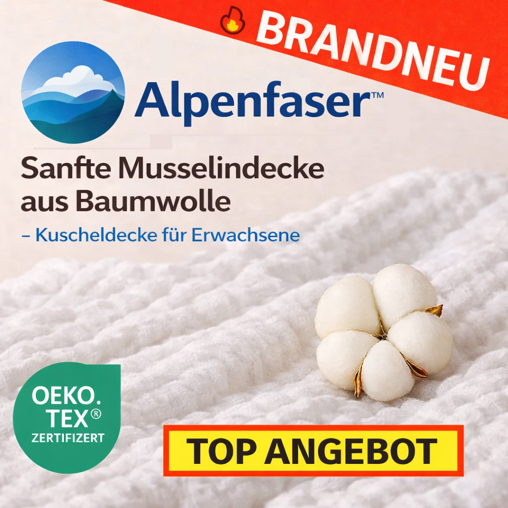 Alpenfaser™ Sanfte Musselindecke Kuscheldecke Erwachsene & Kinder aus Baumwolle