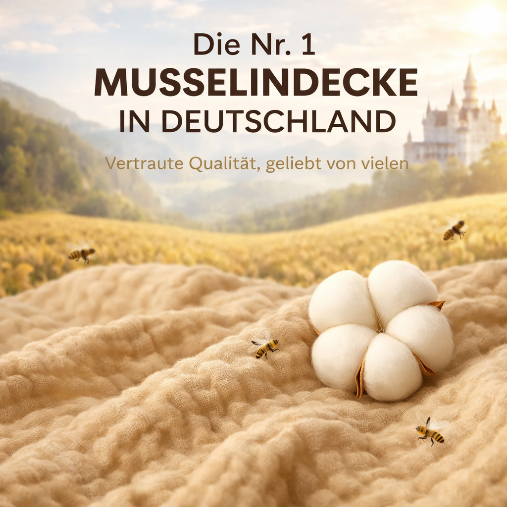 Alpenfaser™ Sanfte Musselindecke Kuscheldecke Erwachsene & Kinder aus Baumwolle