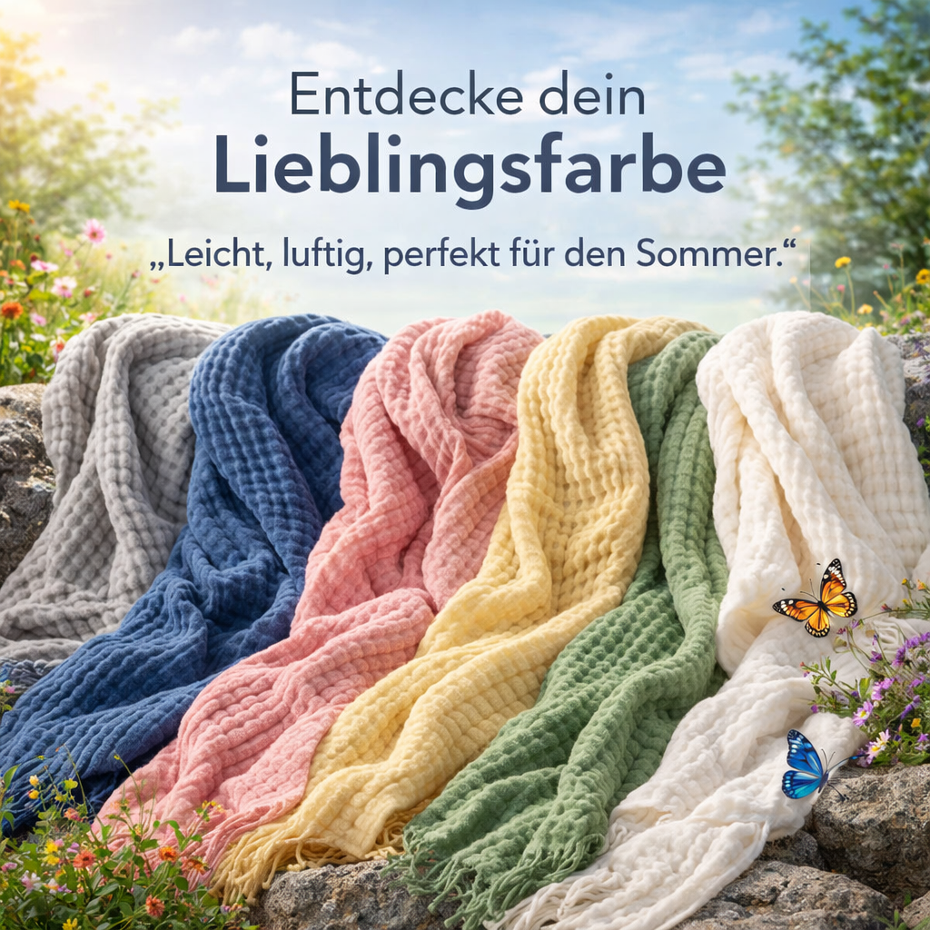 Alpenfaser™ Sanfte Musselindecke Kuscheldecke Erwachsene & Kinder aus Baumwolle