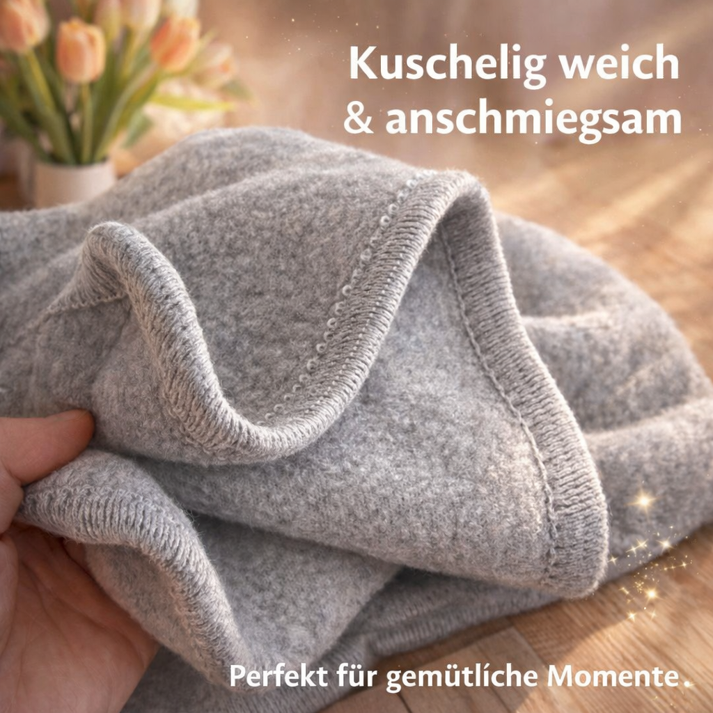 Alpenfaser™ Langer Poncho Schal Cape Halstuch Umhängetuch Damen aus Baumwolle