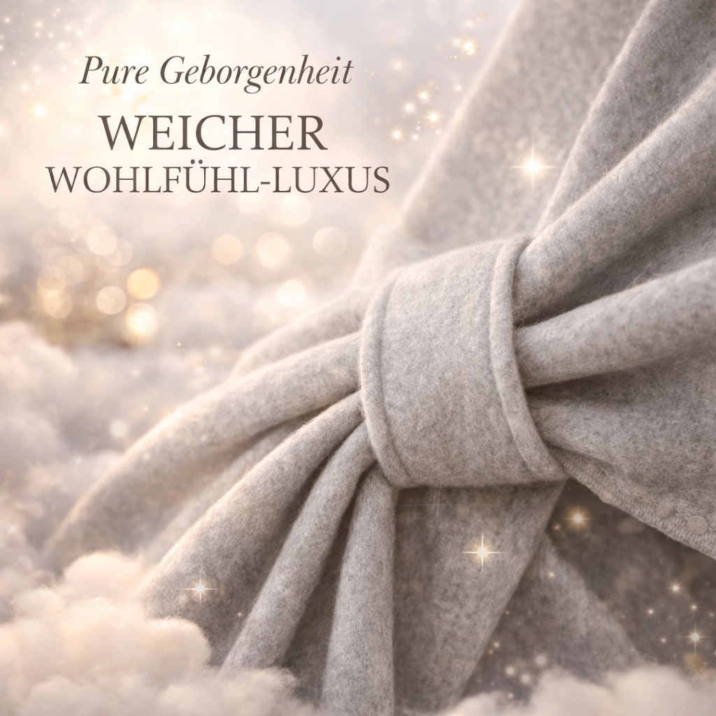 Alpenfaser™ Langer Poncho Schal Cape Halstuch Umhängetuch Damen aus Baumwolle