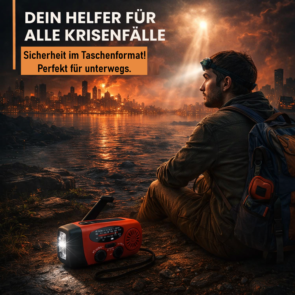 Dynox™ Akku Notfallradio Solar, Kurbel & Lampe - Der Strom Safe für jede Krise!