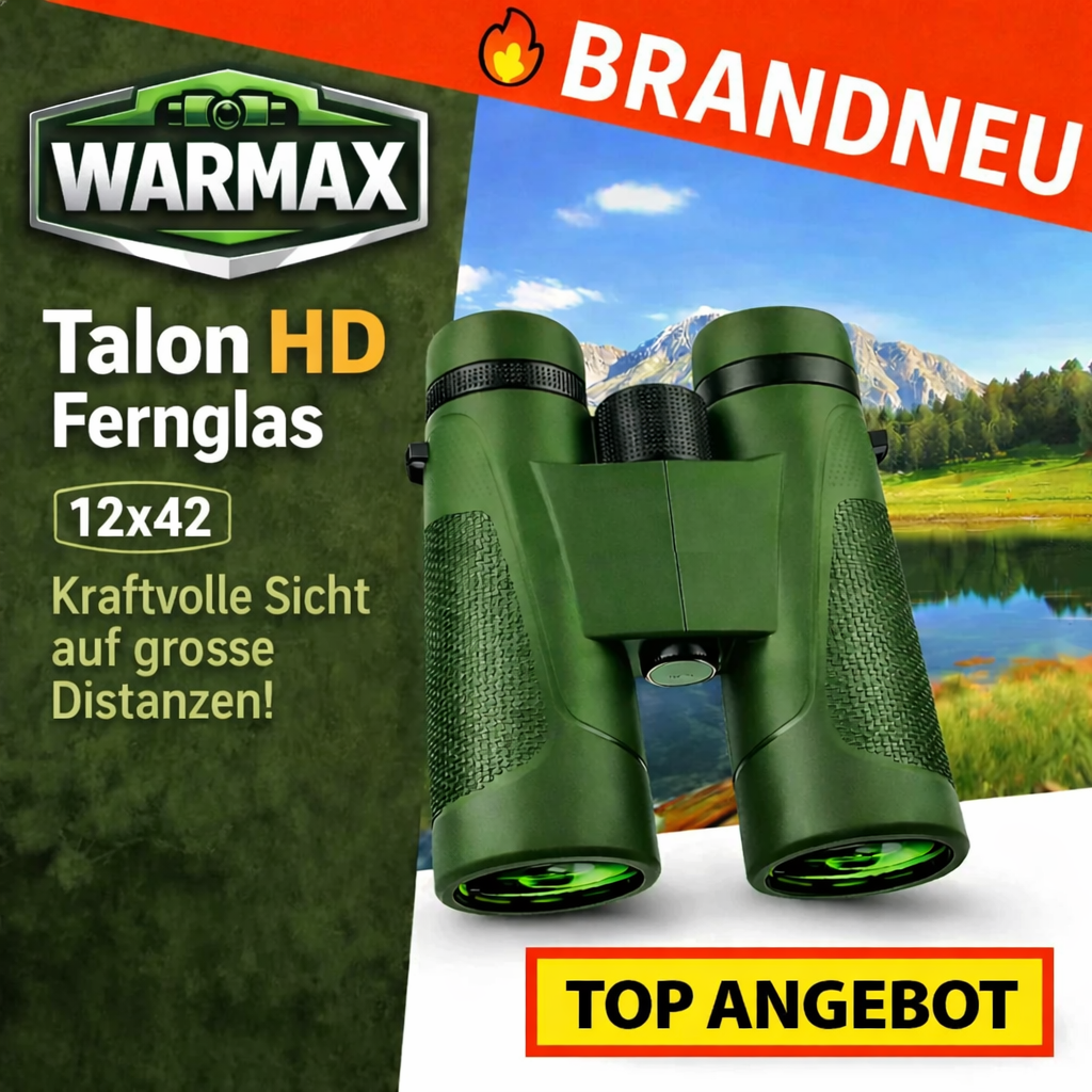 Warmax™ Talon HD Fernglas 12x42 Profi Hochleistungsfernglas für Erwachsene