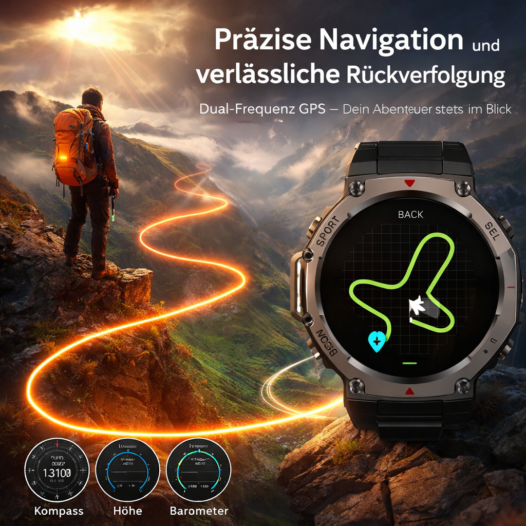 Sekoda™ GPS Sport Fitness Smartwatch für Herren & Damen | GPS & Tracking App