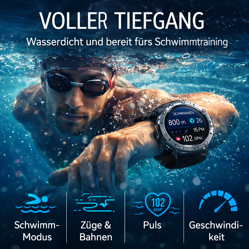 Sekoda™ GPS Sport Fitness Smartwatch für Herren & Damen | GPS & Tracking App