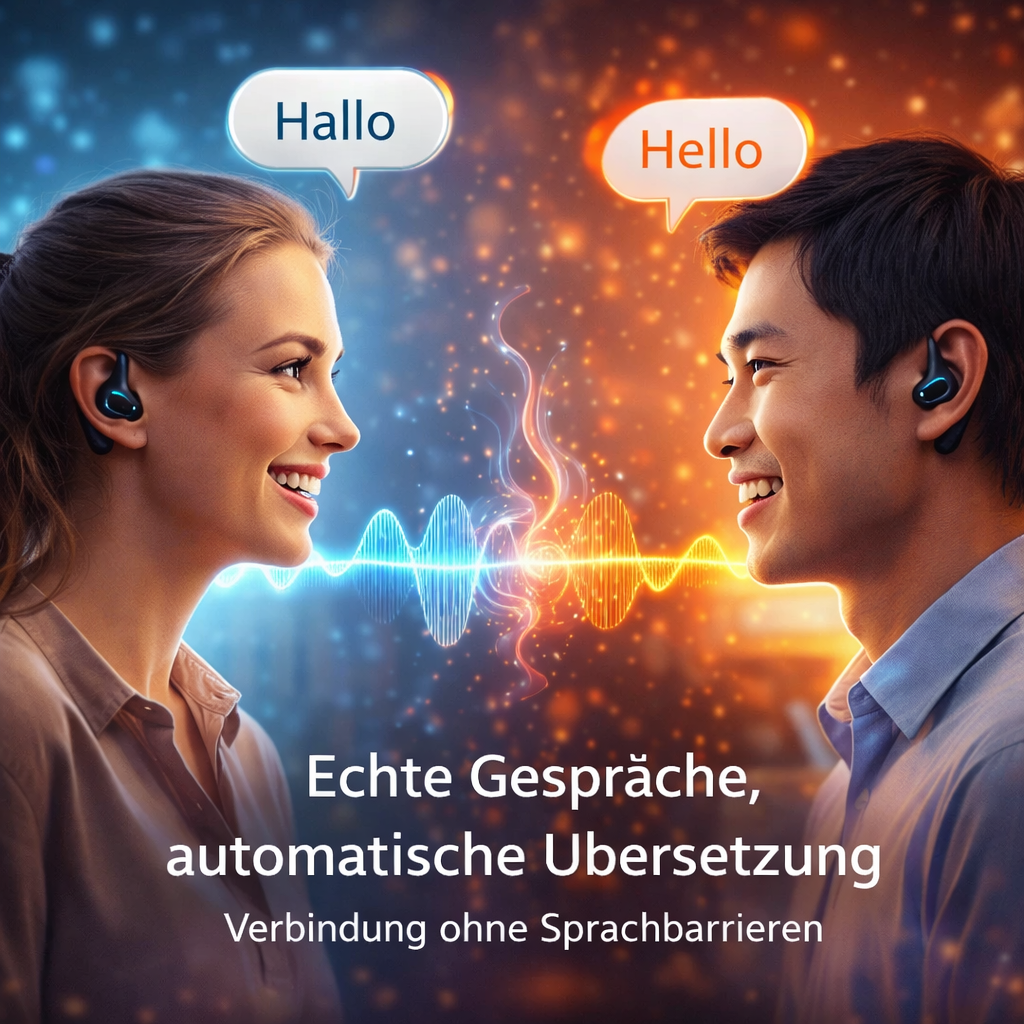 TalkBuds™ AI Kopfhörer Übersetzer 3 in 1 Echtzeit Sprachübersetzer Ohrhörer