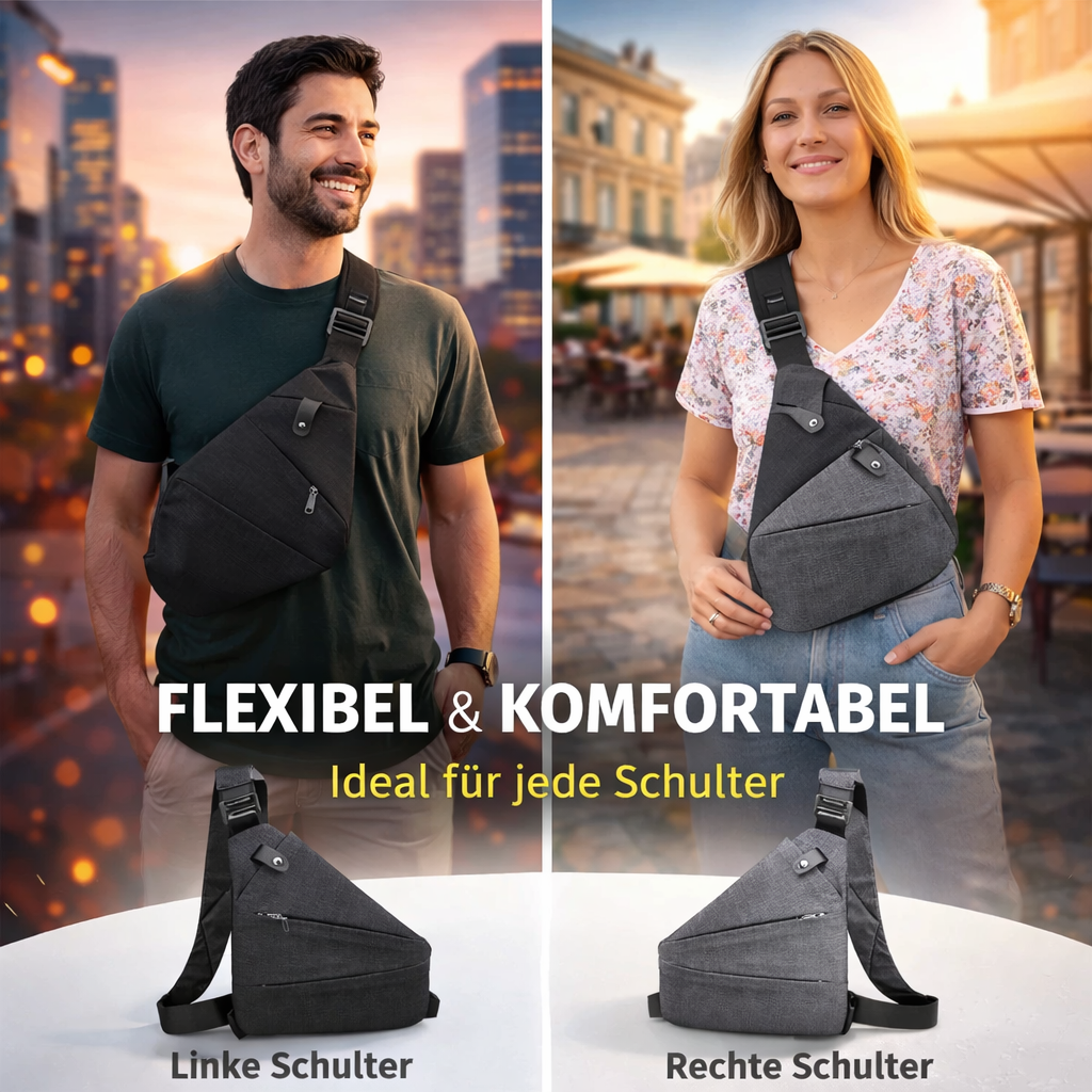 SlingBag™ Anti Diebstahl Tasche Umhängetasche Schultertasche Brusttasche Reise