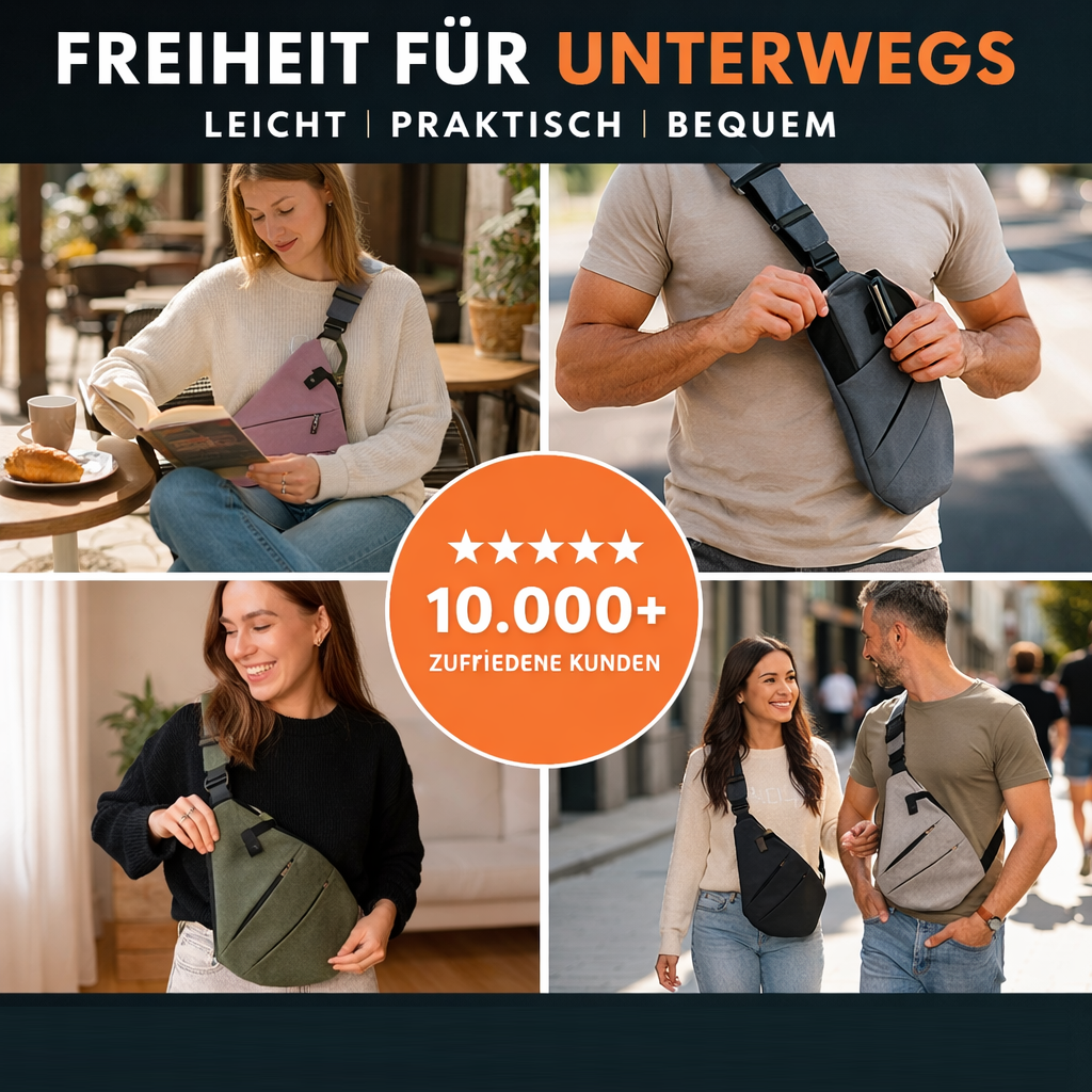 SlingBag™ Anti Diebstahl Tasche Umhängetasche Schultertasche Brusttasche Reise