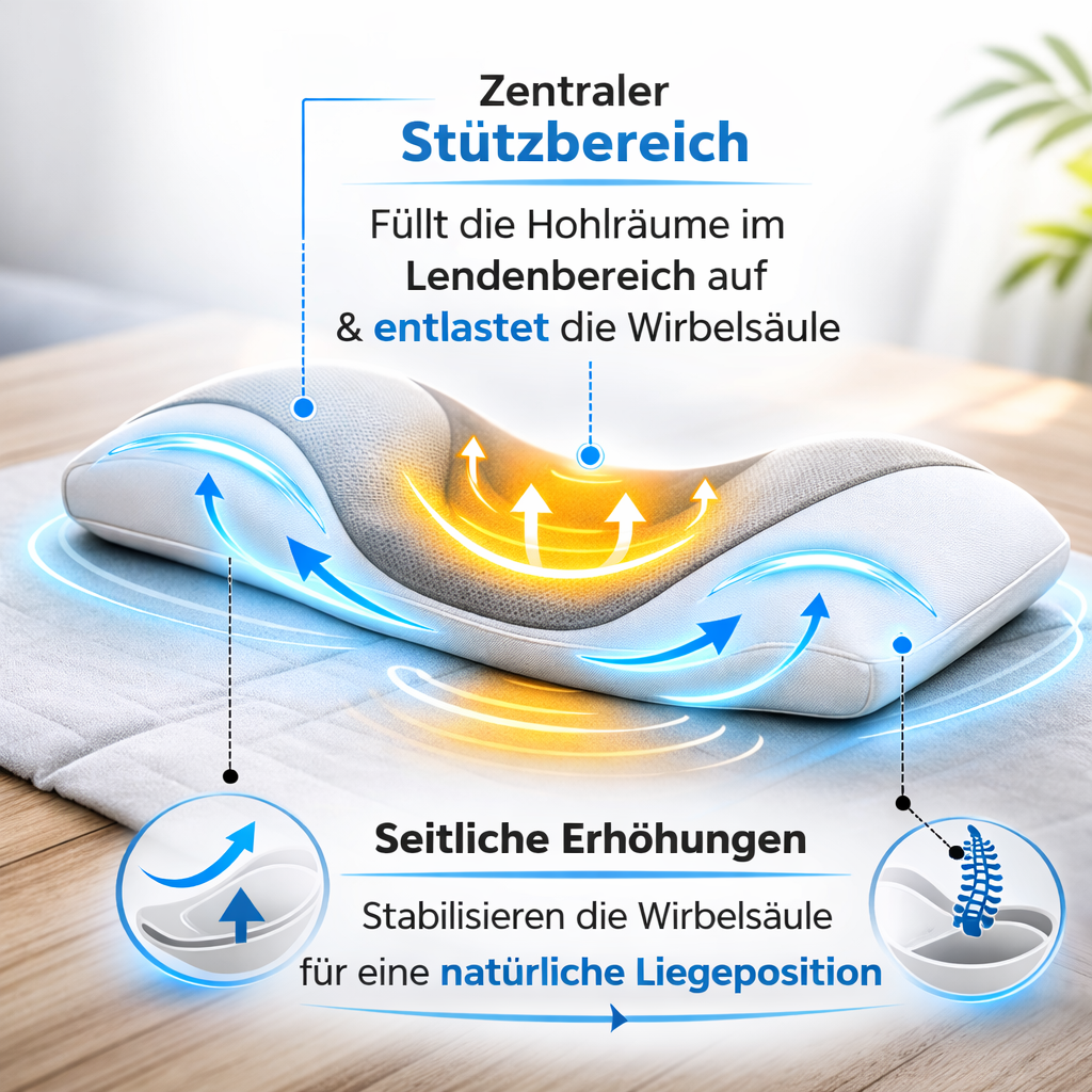 NovaSpine Pro™ Lendenkissen Rückenstütze Lordosenstütze Rückenkissen Ergonmisch