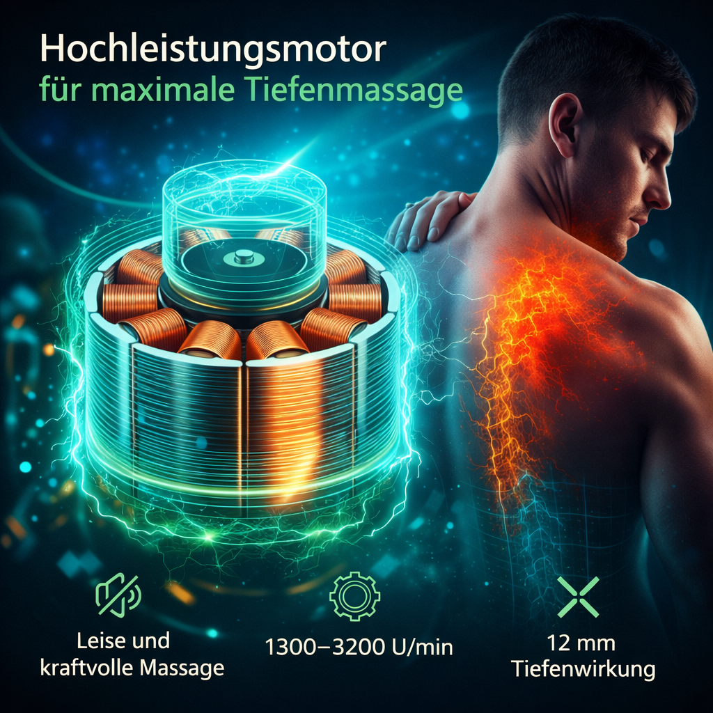 Oryzom™ Massagepistole V8 Slim Massagegerät Tiefengewebe mit Aufsätzen & Akku