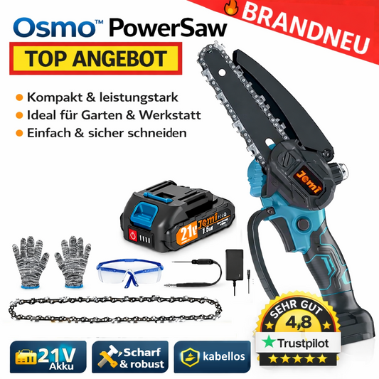 Osmo™ PowerSaw Akku Kettensäge Mini Elektro Handkettensäge Motorsäge Profi Set
