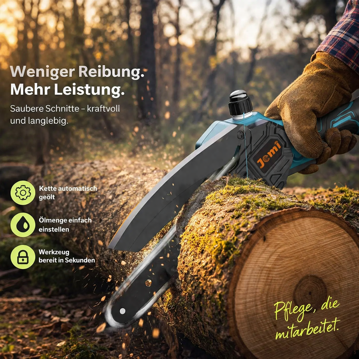 Osmo™ PowerSaw Akku Kettensäge Mini Elektro Handkettensäge Motorsäge Profi Set