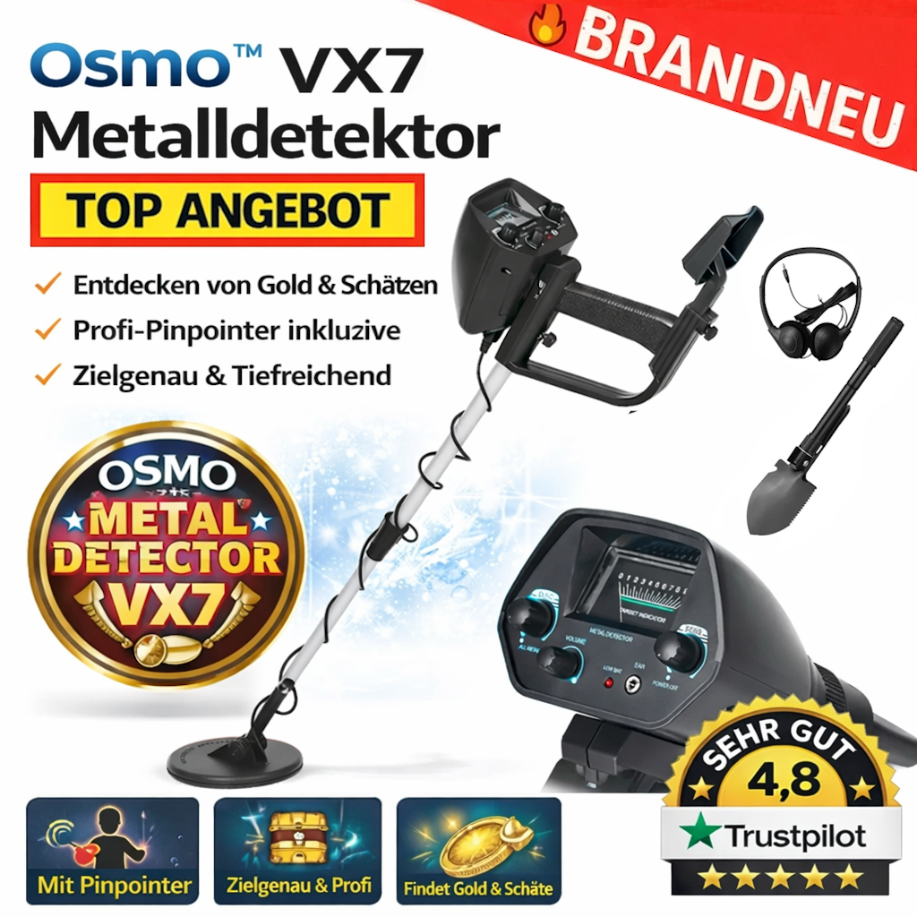 Osmo™ VX7 Metalldetektor Metallsuchgerät Pinpointer Profi Metal Gold Detektor