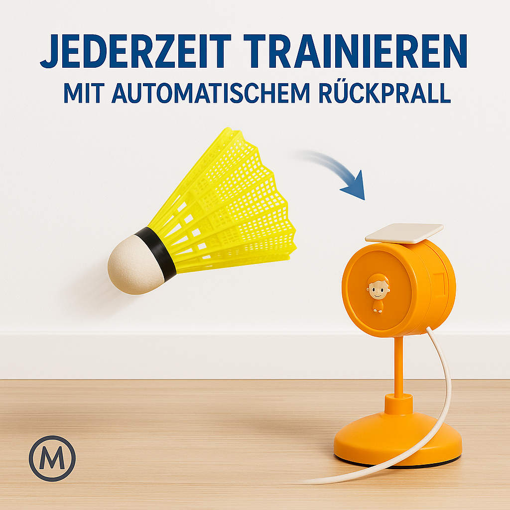Badminton Trainingsgerät Trainer mit Rückprallfunktion DE.