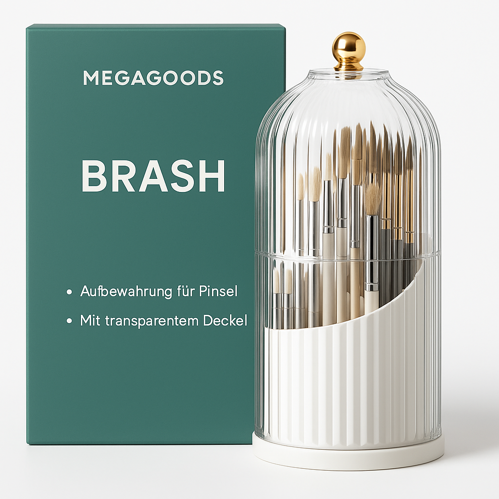 Make-up Pinselhalter drehbar 360° mit Deckel Luxus Kosmetikbox DE.