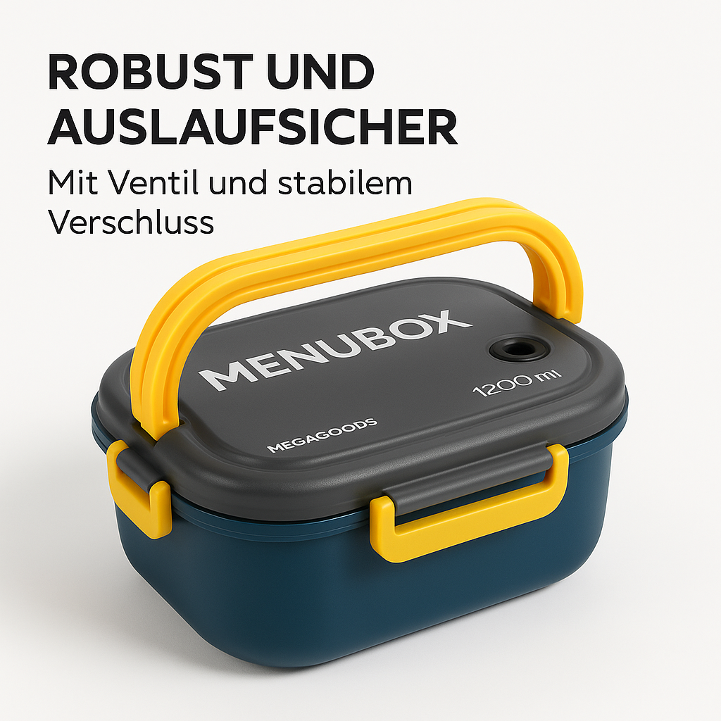 Lunchbox 2-lagig auslaufsicher mit Besteck mikrowellengeeignet DE.