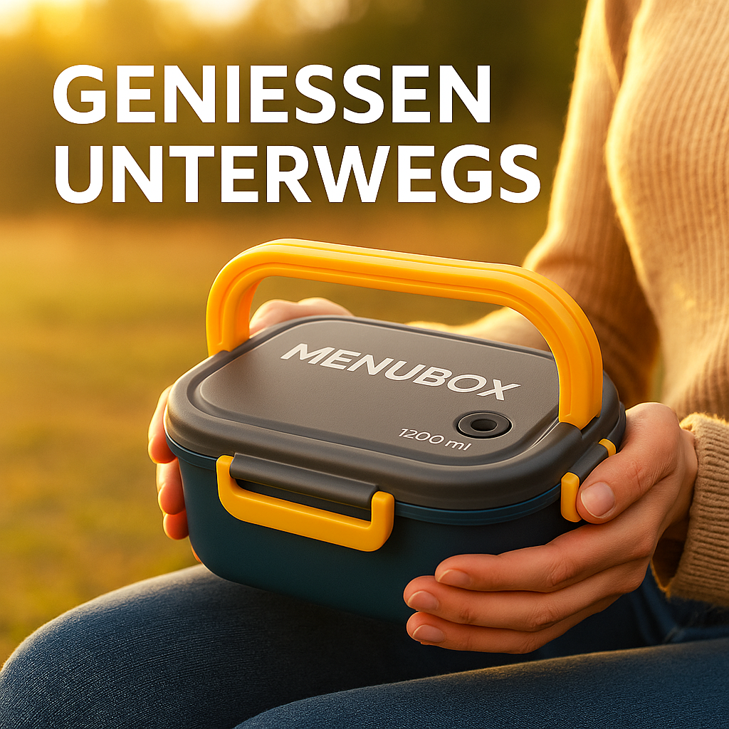 Lunchbox 2-lagig auslaufsicher mit Besteck mikrowellengeeignet DE.