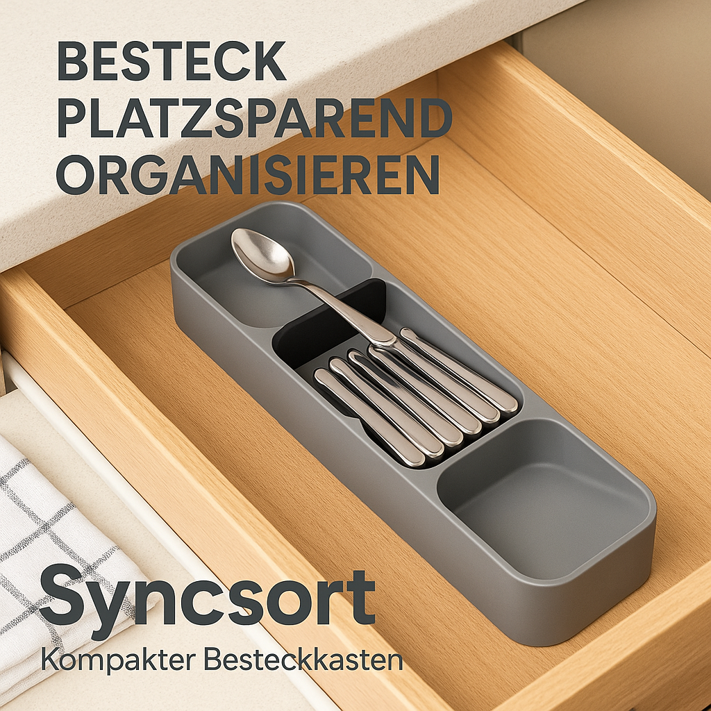 Besteckkasten Küchenorganizer mit Fächern für Gabel Messer Löffel DE.