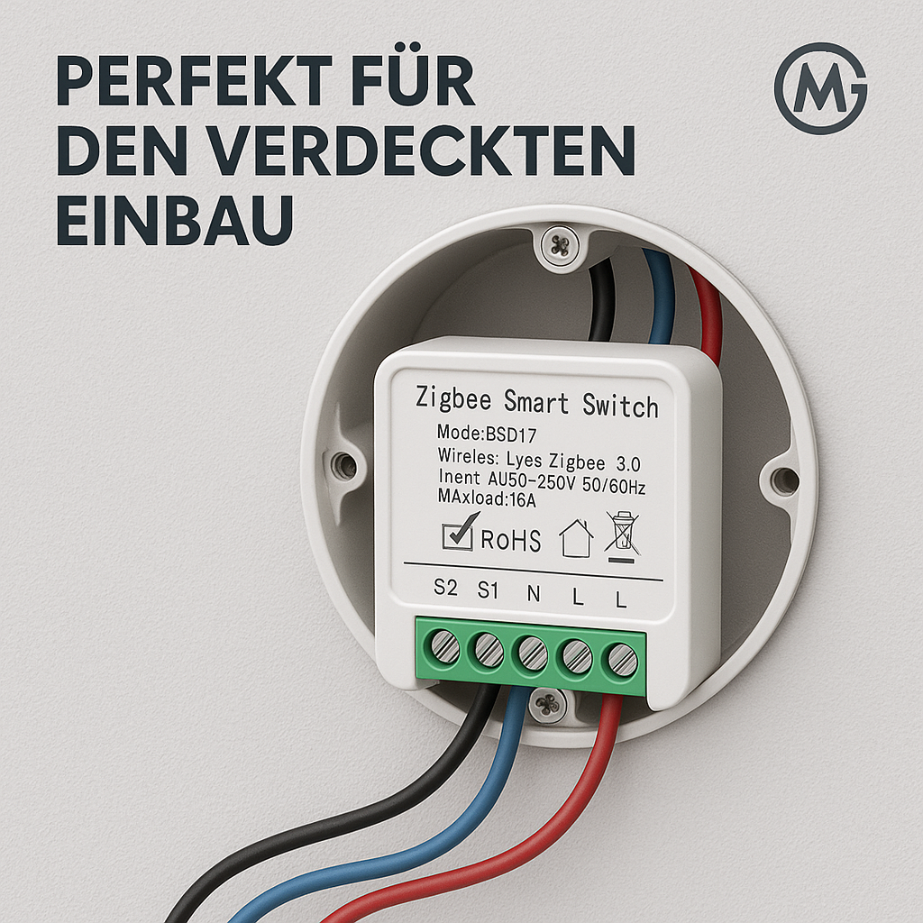 ZigBee 3.0 Smart Switch 16A Smart Home App- und Sprachsteuerung DE.