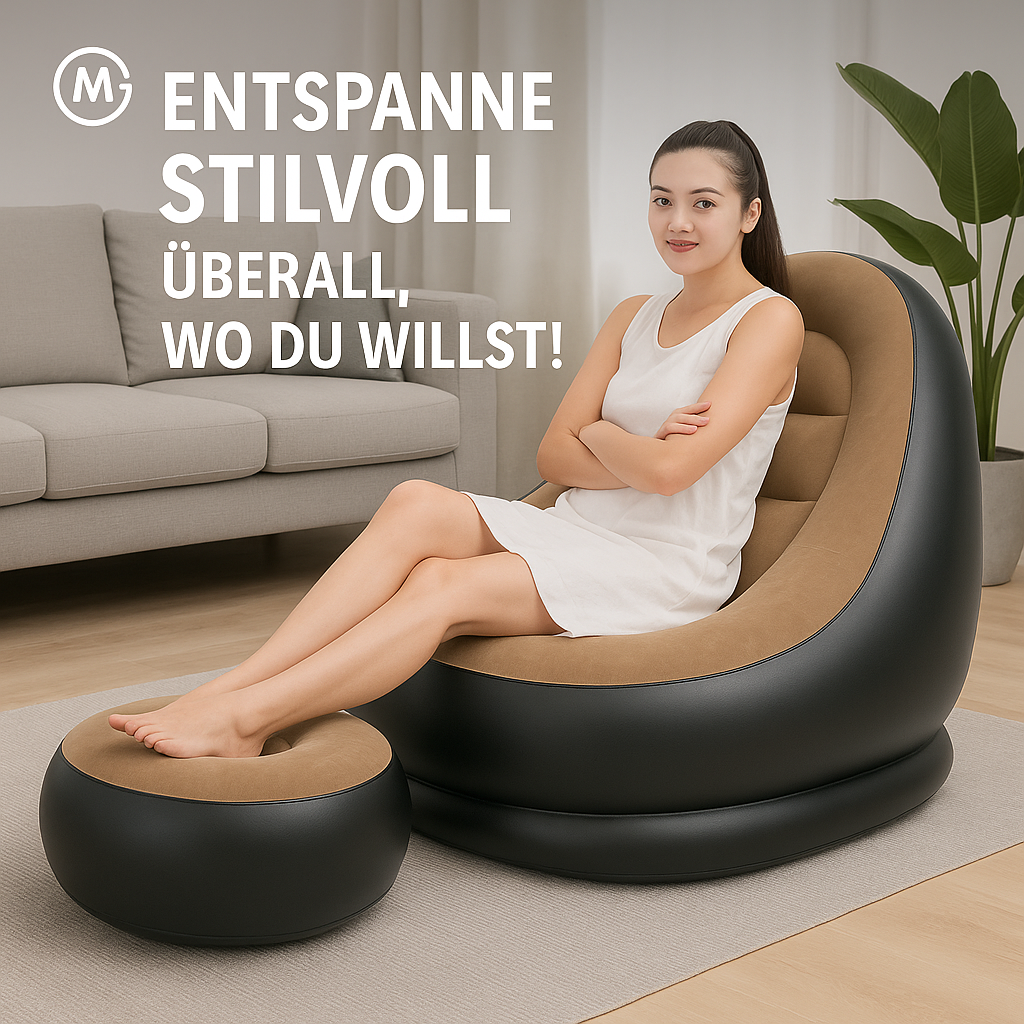 Luftsofa aufblasbar faltbar Outdoor Sofa Bett mit Fußstütze DE.