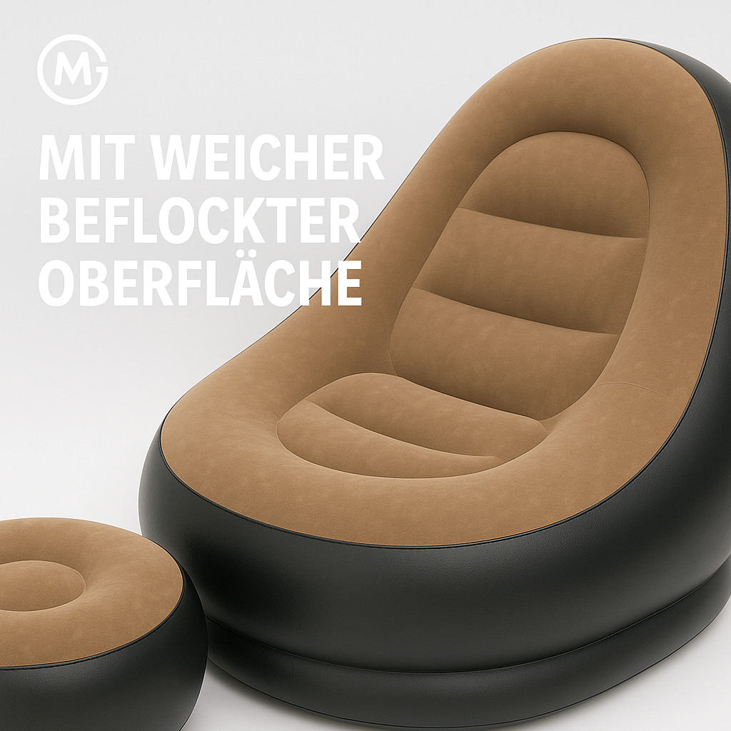Luftsofa aufblasbar faltbar Outdoor Sofa Bett mit Fußstütze DE.