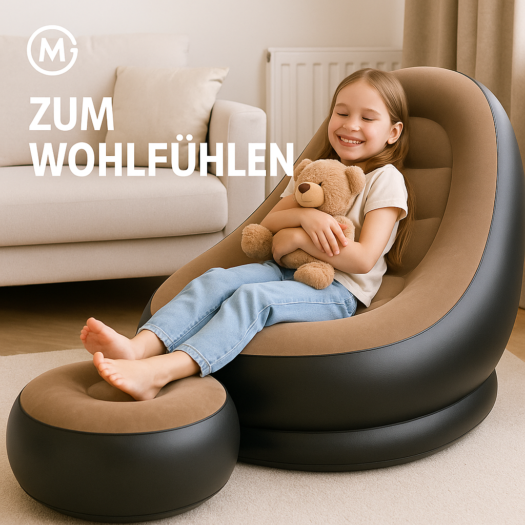 Luftsofa aufblasbar faltbar Outdoor Sofa Bett mit Fußstütze DE.