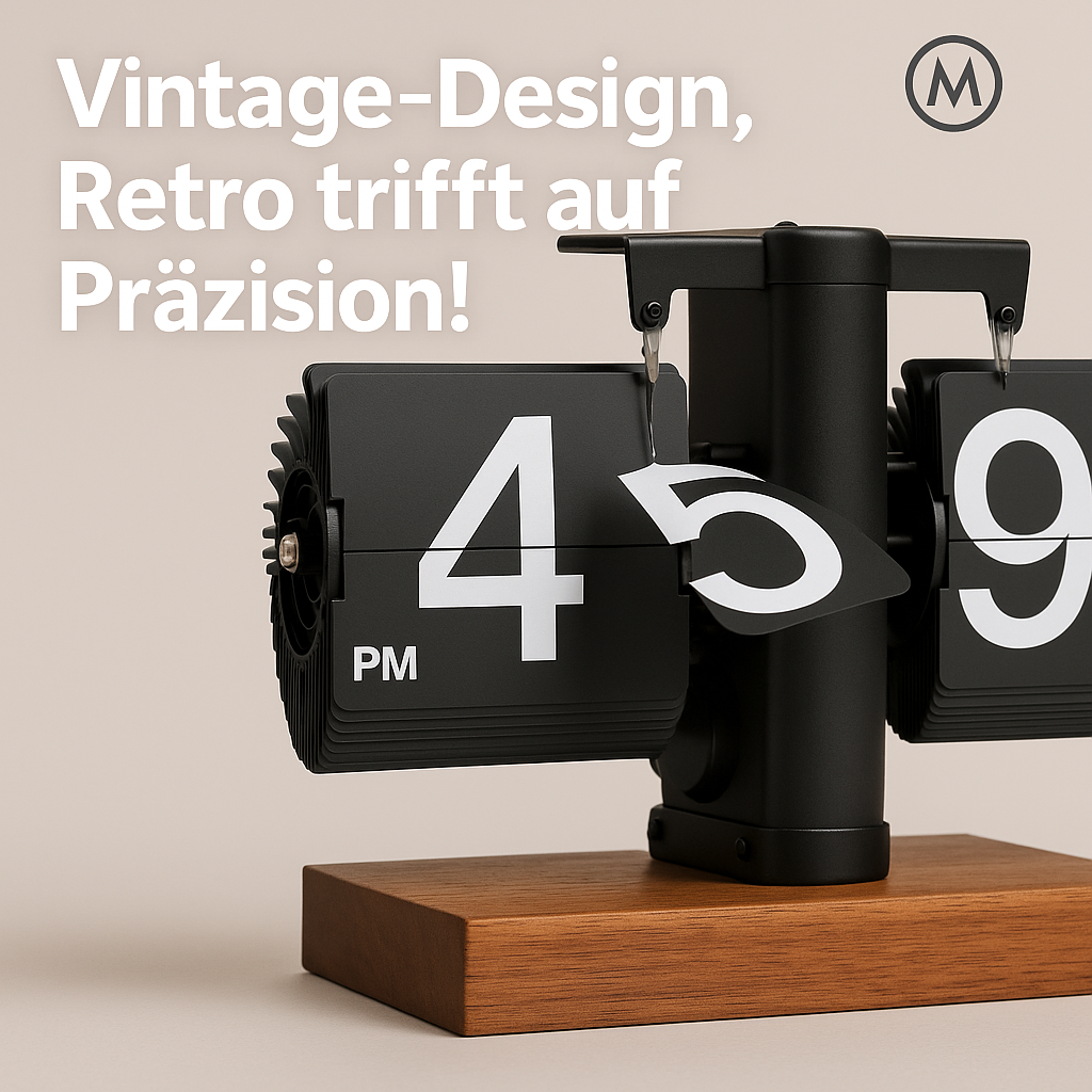 Vintage Flip Uhr automatisch batteriebetrieben Retro Design DE.
