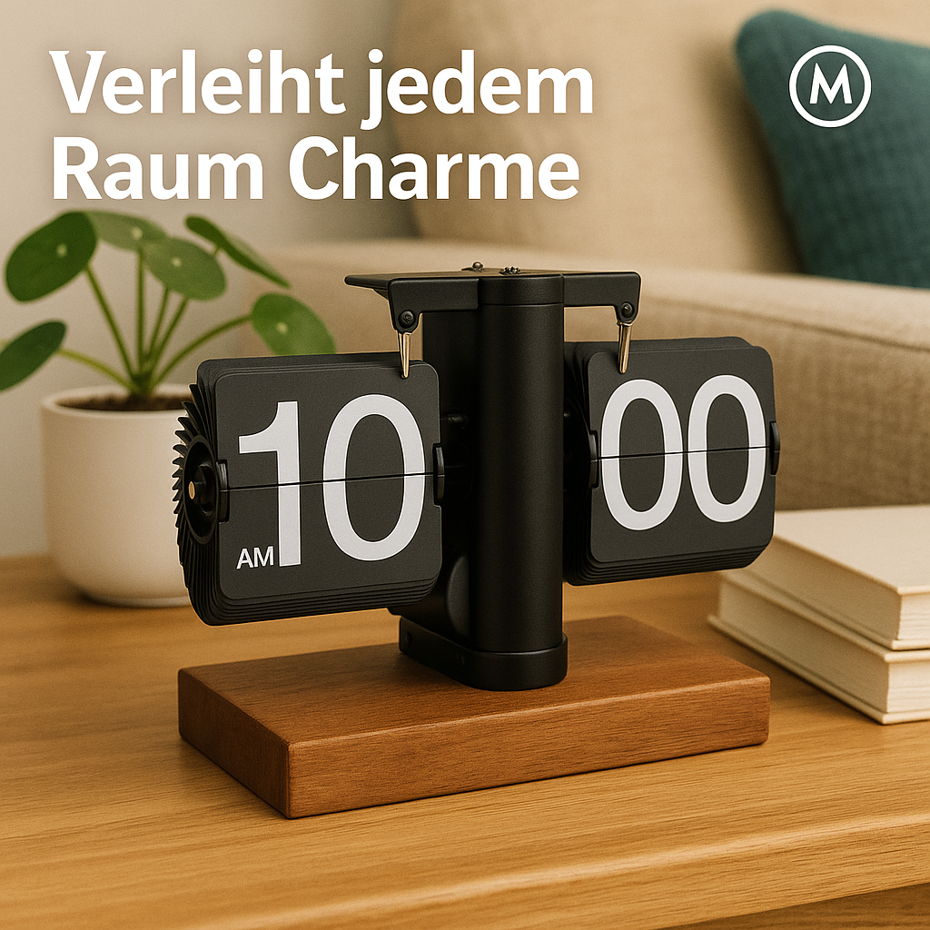 Vintage Flip Uhr automatisch batteriebetrieben Retro Design DE.
