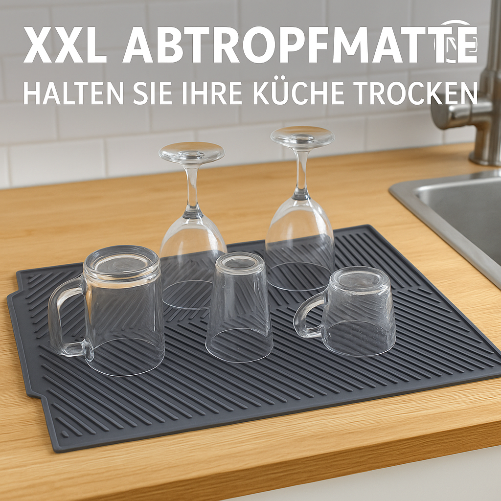 Silikon Abtropfmatte rutschfest hitzebeständig für Küche groß DE.