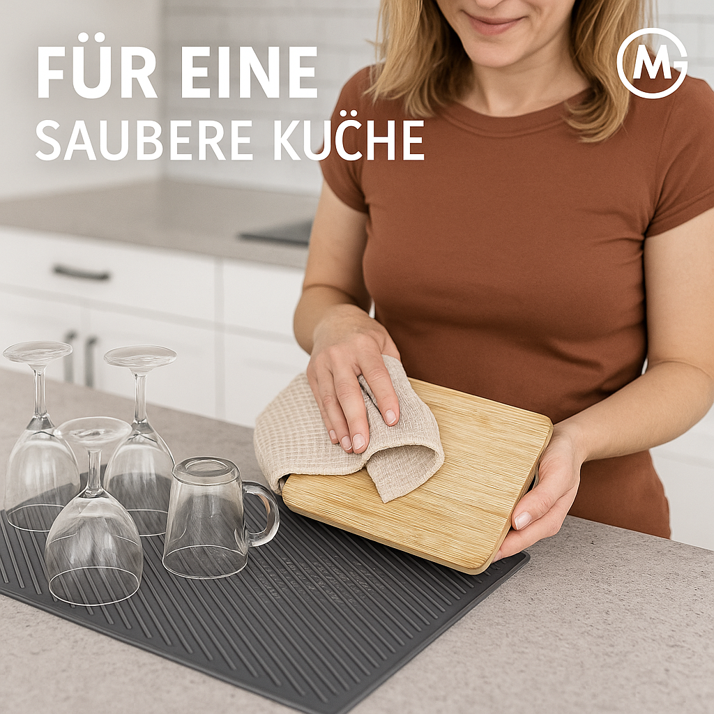 Silikon Abtropfmatte rutschfest hitzebeständig für Küche groß DE.