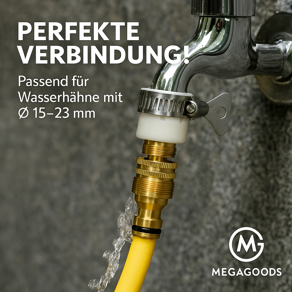 15-23 mm Universal Wasserhahn Adapter Schlauchanschluss Garten DE.