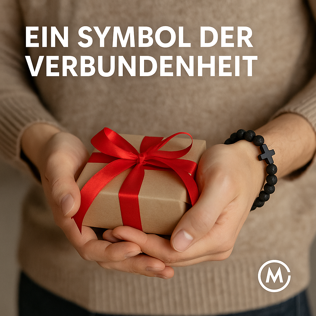 Naturstein Holzperlen Armband mit Hämatit Kreuz Onyx Yoga DE.