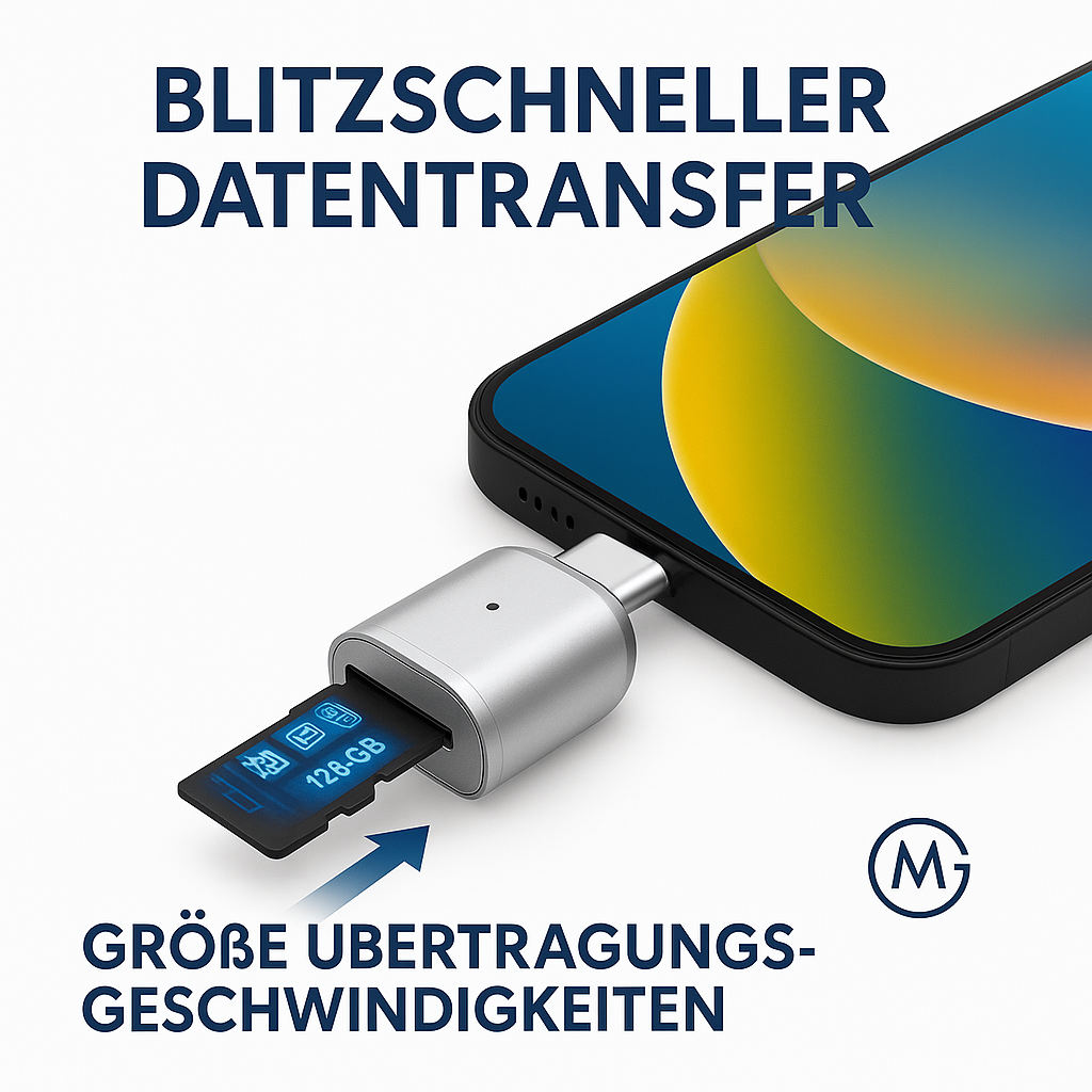 USB-C auf Micro-SD TF Kartenleser High Speed für iPhone 15 Laptop DE.