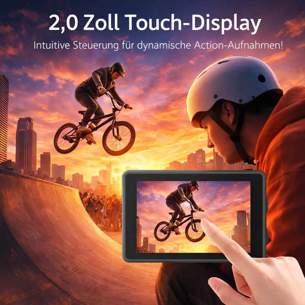 Oryzom™ SnapCam 5K Action Camera 30MP WiFi Wasserdicht 170° Weitwinkel Kamera