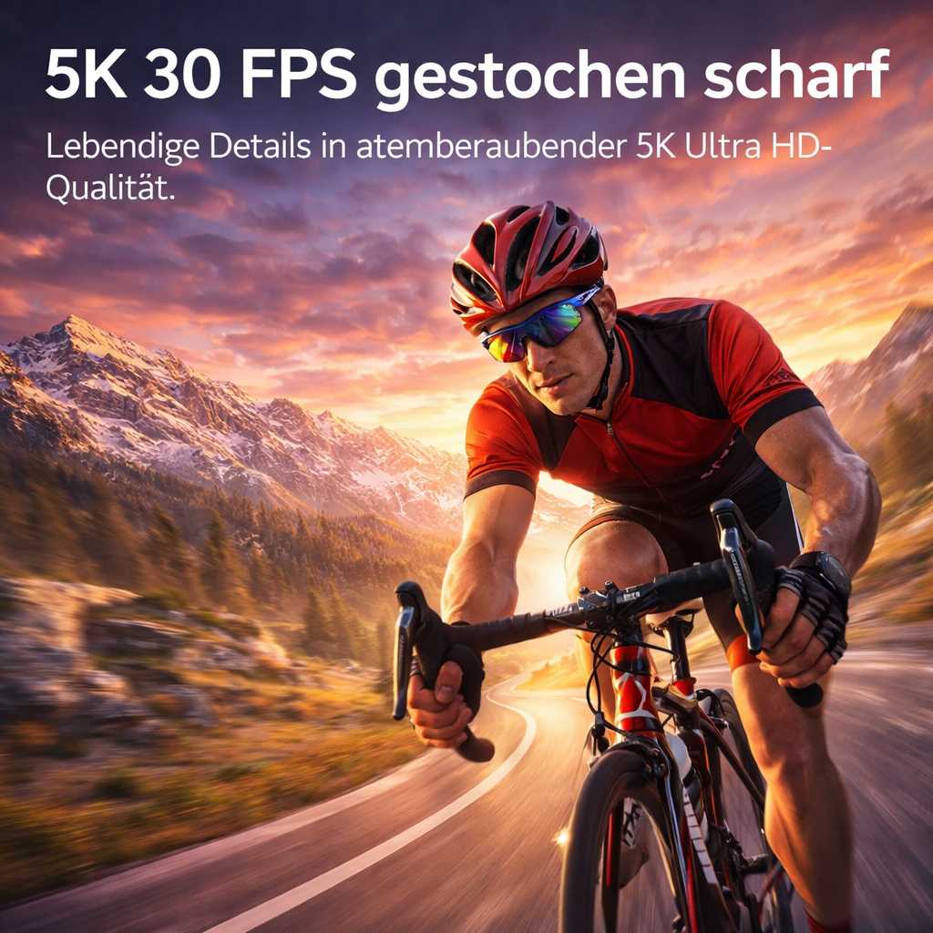Oryzom™ SnapCam 5K Action Camera 30MP WiFi Wasserdicht 170° Weitwinkel Kamera