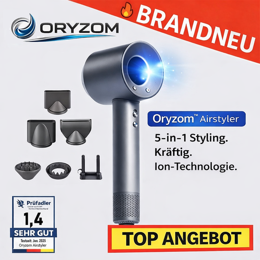 Oryzom™ Airstyler Hairstyler 5-in-1 Föhn und Styling-Gerät mit Ionen-Technologie