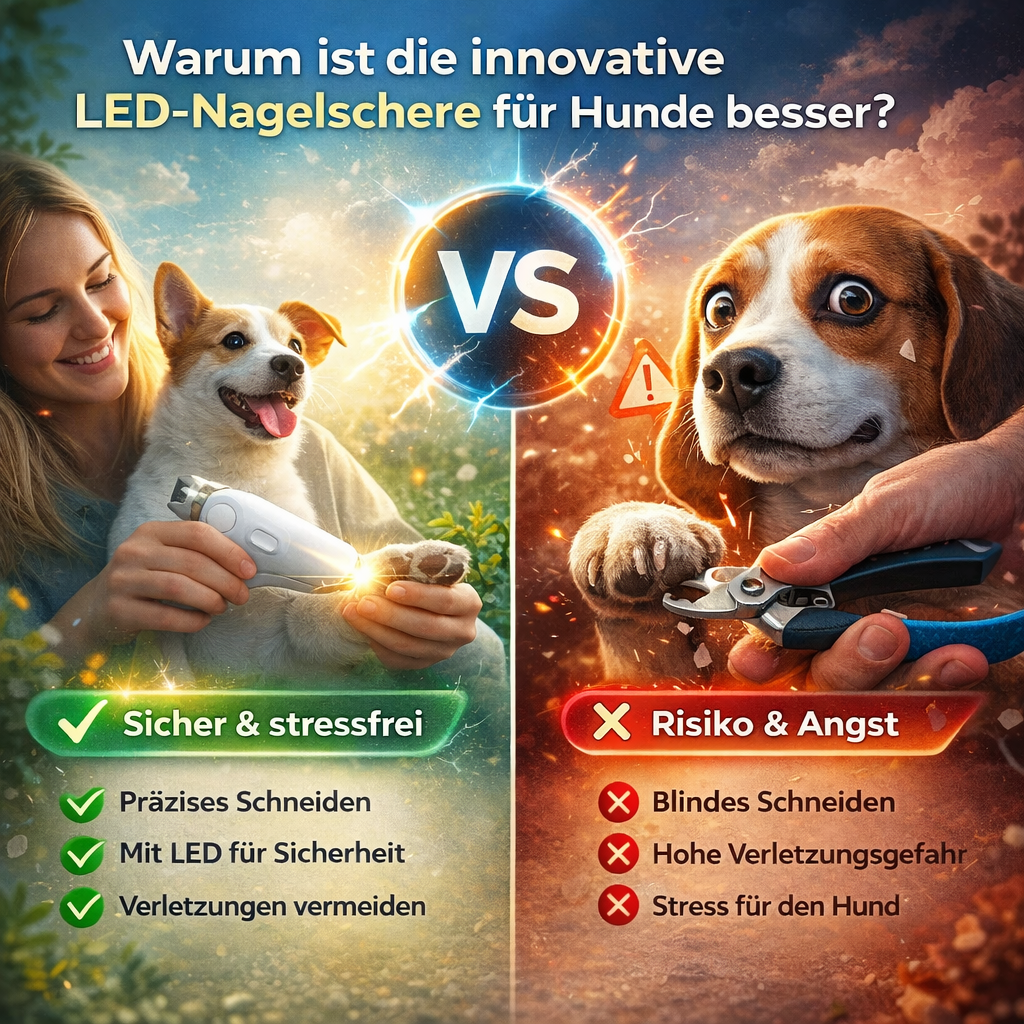 Dr. Pfoten LichtSchere™ Pro -2-in-1 LED Krallenschere für sichere Pfotenpflege