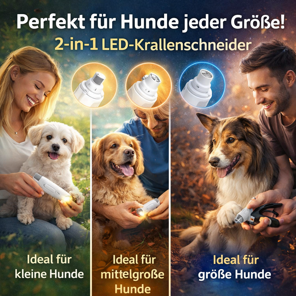 Dr. Pfoten LichtSchere™ Pro -2-in-1 LED Krallenschere für sichere Pfotenpflege