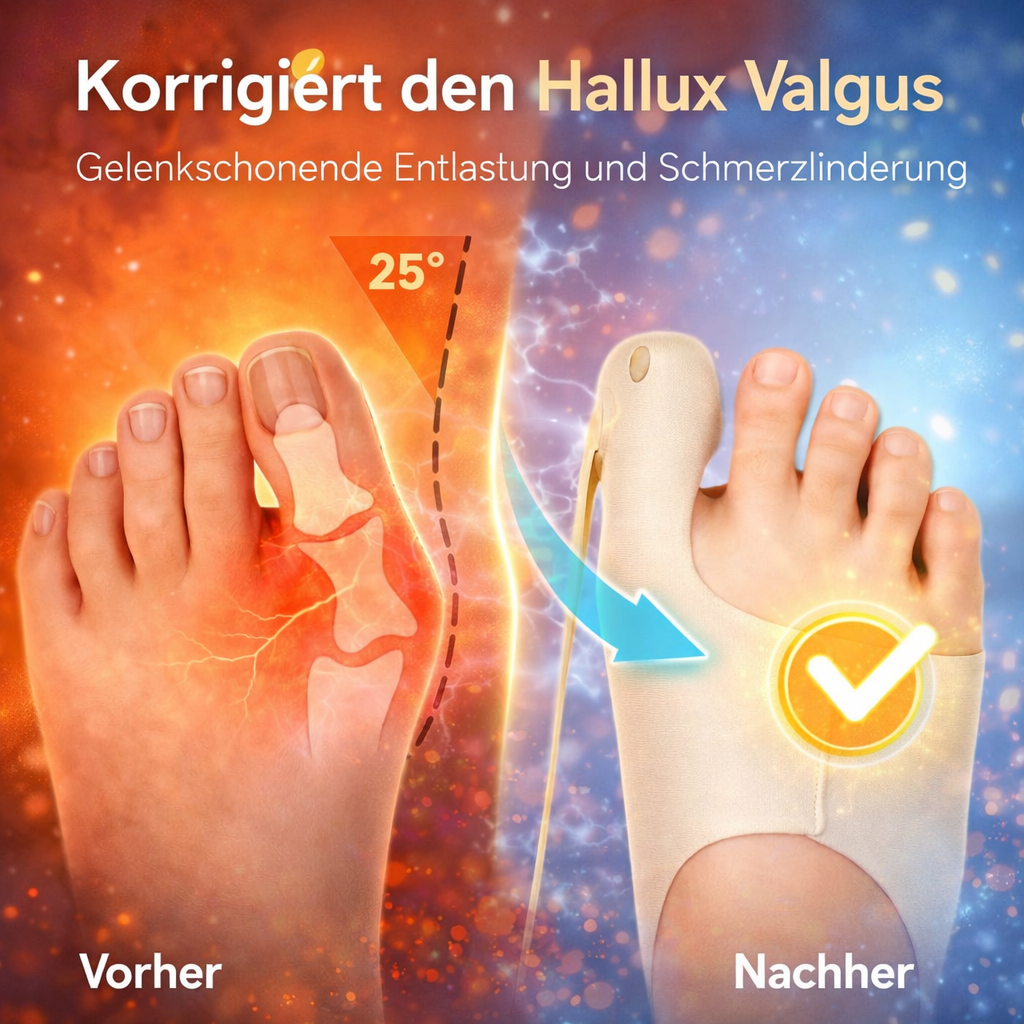 ValgusVital™ Hallux Korrektor Hallux Valgus Bandage Zehenspreizer Zehentrenner