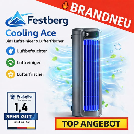Festberg™ Cooling Ace- 3in1 Luftreiniger & Lufterfrischer - beseitigt üble Gerüche schnell!