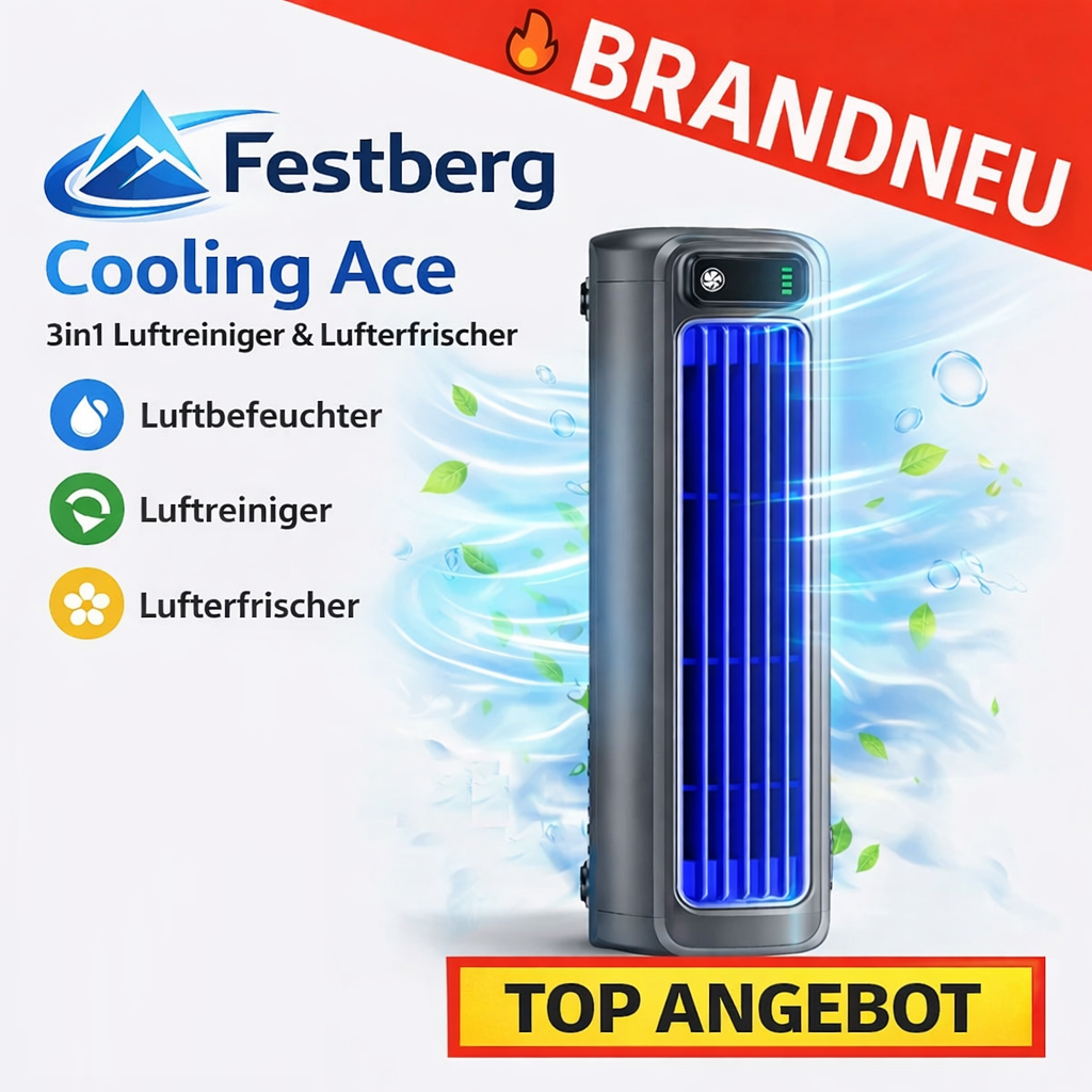 Festberg™ Cooling Ace- 3in1 Luftreiniger & Lufterfrischer - beseitigt üble Gerüche schnell!