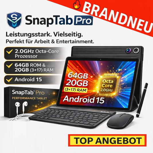 SnapTab™ Pro- Performance Tablet mit leistungsstarkem 2.0GHz Octa-Core Prozessor