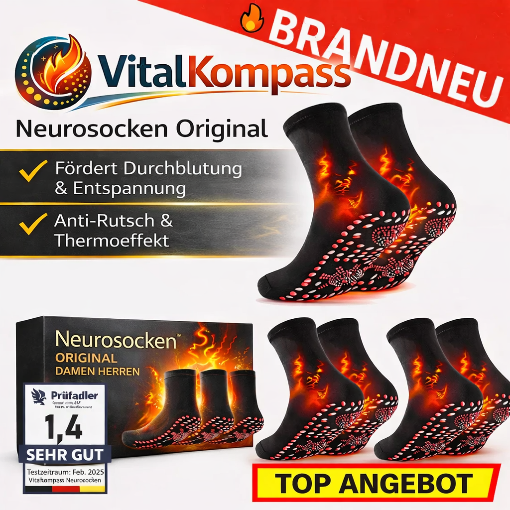 Vitalkompass™ Neurosocken Original Damen Herren - Massage & Wärmewirkung 3 Paar