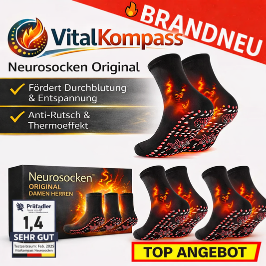 Vitalkompass™ Neurosocken Original Damen Herren - Massage & Wärmewirkung 3 Paar