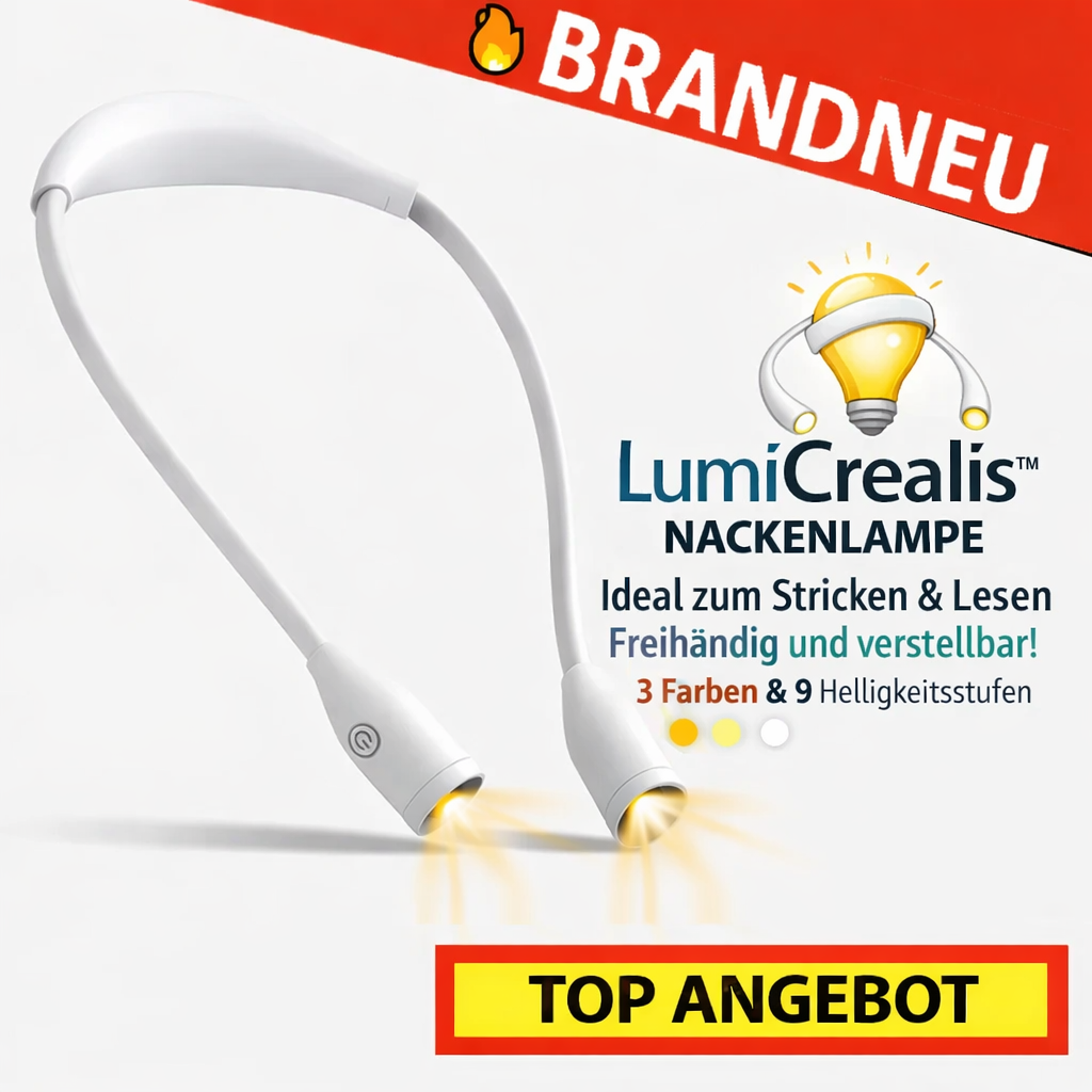 LumiCrealis™ Nackenlampe Umhängelampe Leselampe - perfekt fürs Stricken & Lesen