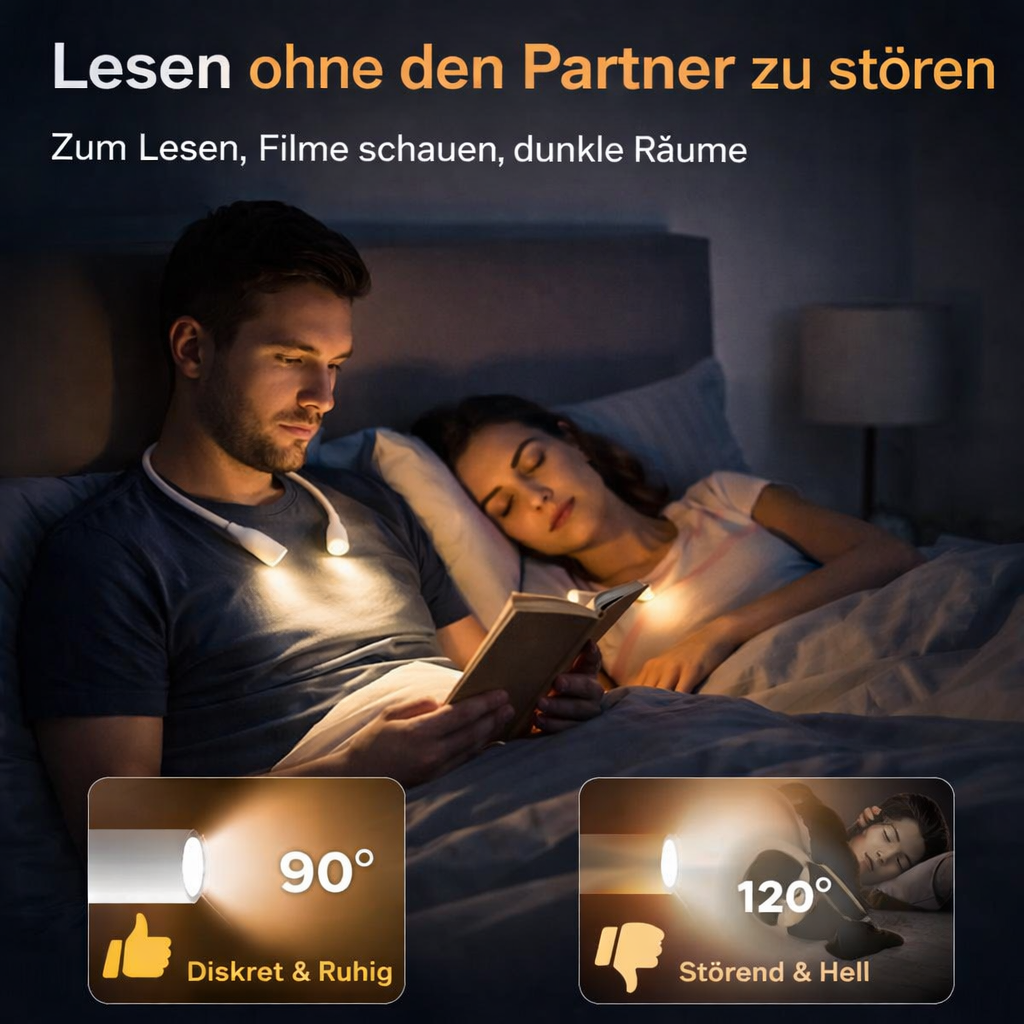 LumiCrealis™ Nackenlampe Umhängelampe Leselampe - perfekt fürs Stricken & Lesen